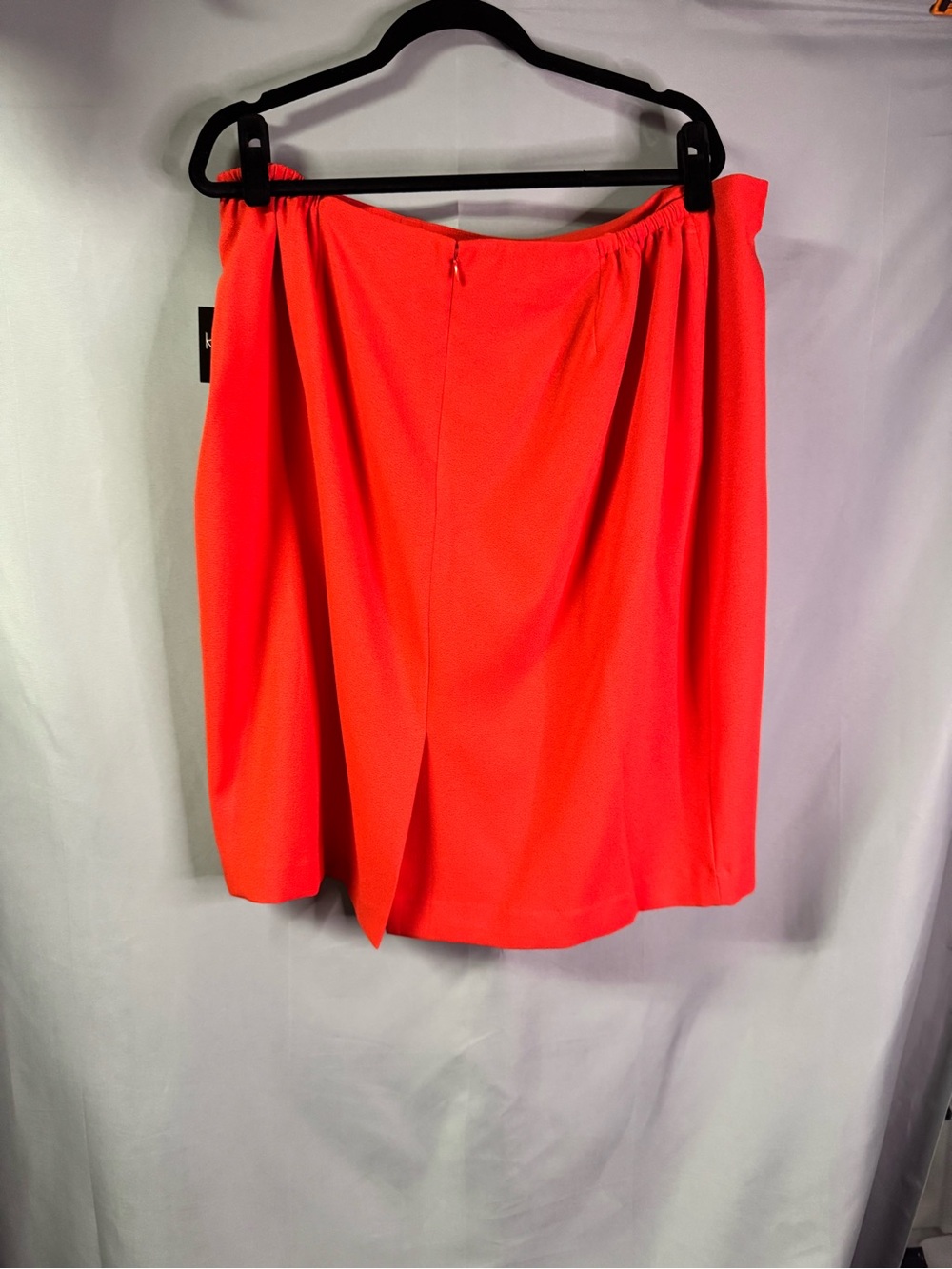 Kasper Coral-Red Pencil Skirt